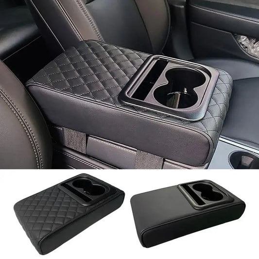 Center Console Armrest Cushion With 2 Cup Holder